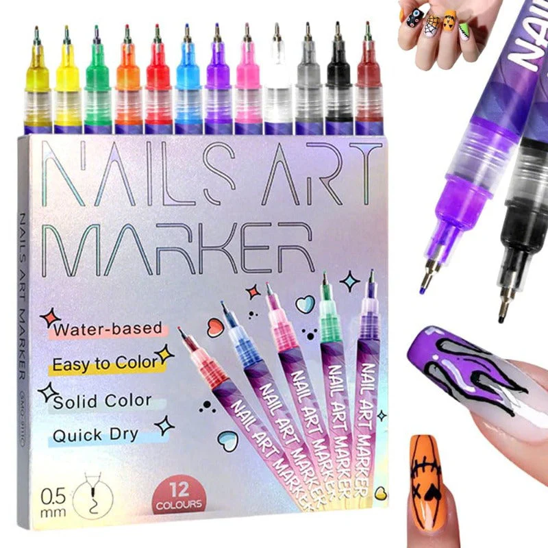 GlamDash 12 Colors Graffiti Dotting Painting Marker Pen Kit - Image 7