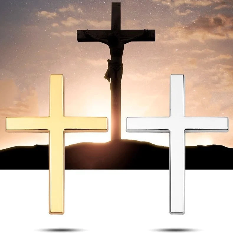 3D Metal Cross Car Sticker