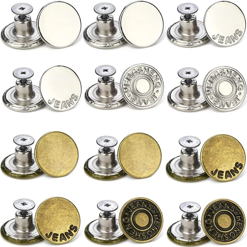 Adjustable No-Sew Jeans Button Kit (9 Pieces) - Image 8