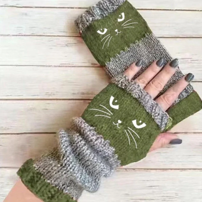 Cat Knit Fingerless Gloves - Image 11