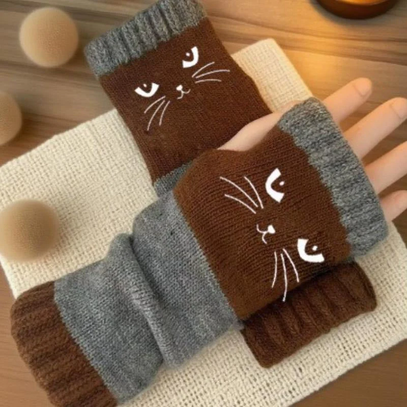Cat Knit Fingerless Gloves - Image 6