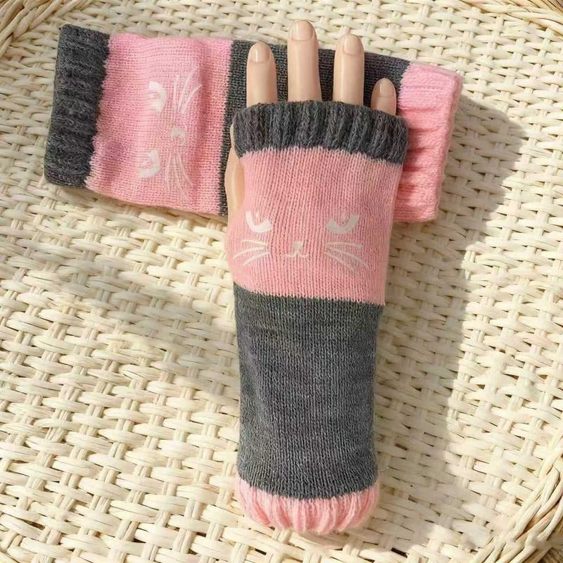 Cat Knit Fingerless Gloves - Image 8