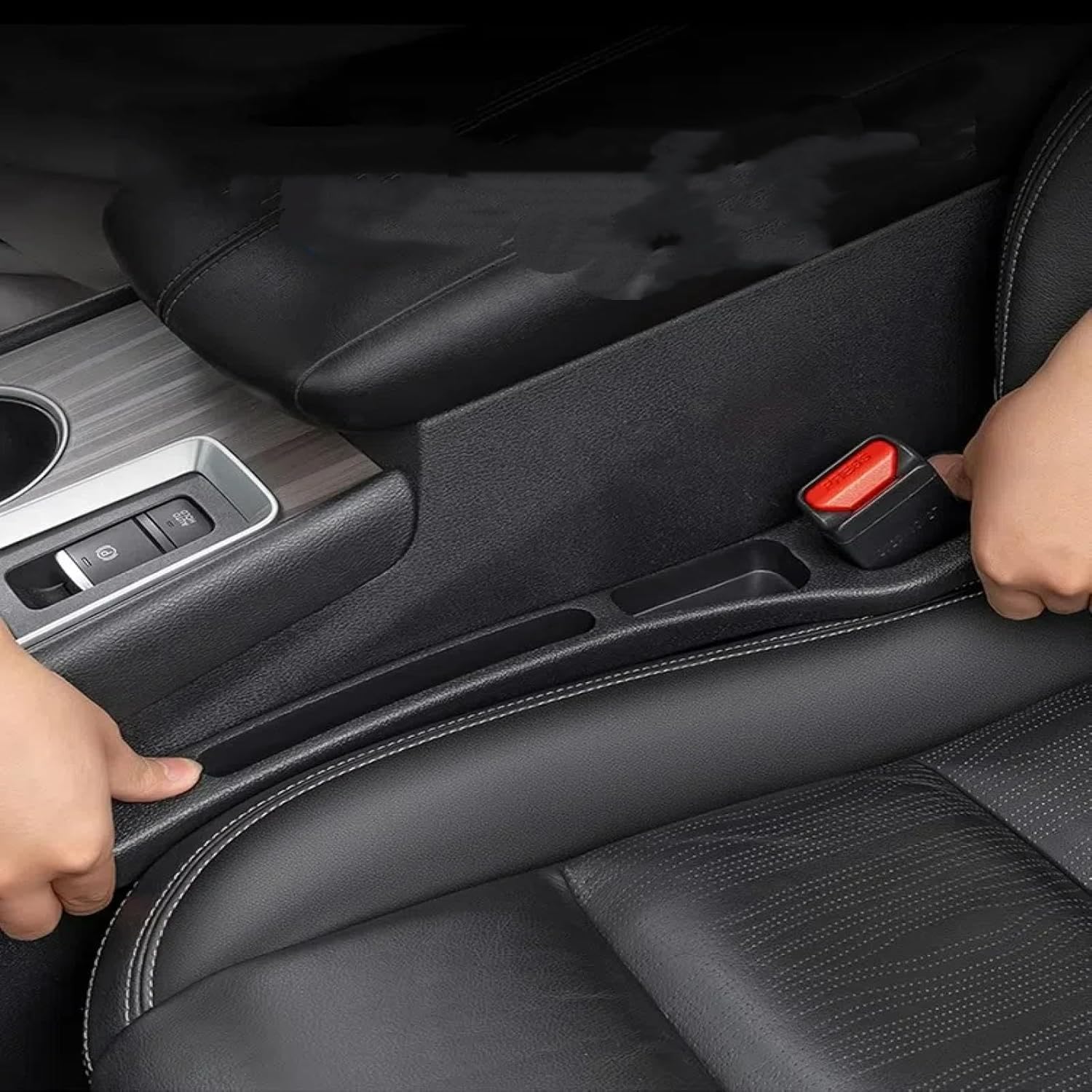 Eptchn Car Seats Gap Filler Dual with Belt Slot - Image 2
