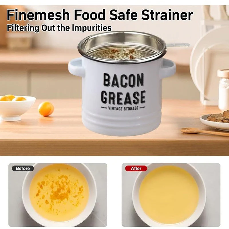 Enamel Grease Container - Image 6