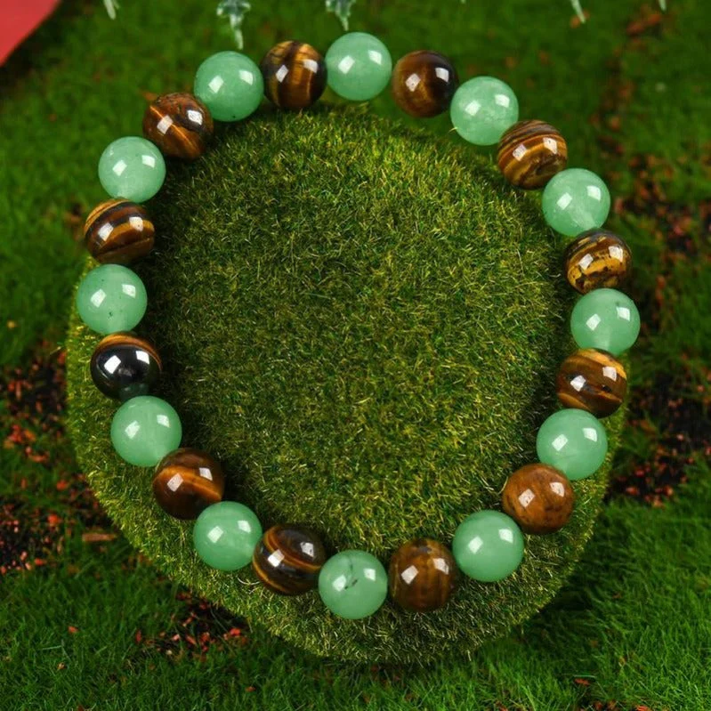 Wealth Guardian Crystal Bracelet – Aventurine & Tiger-Eye - Image 2